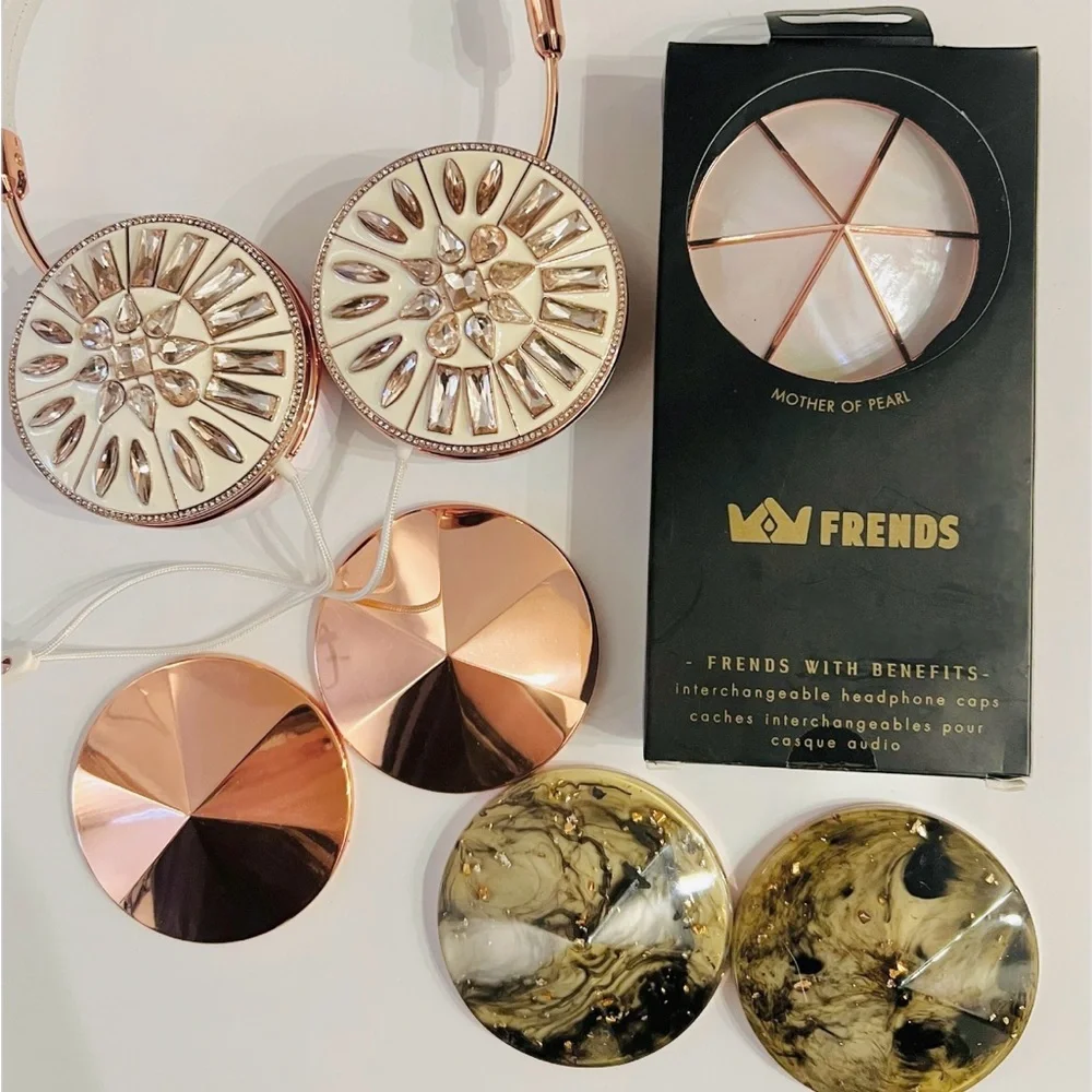 Frends Rose Gold Headphones with 3 Bonus Caps Sets - Picture 4 of 12